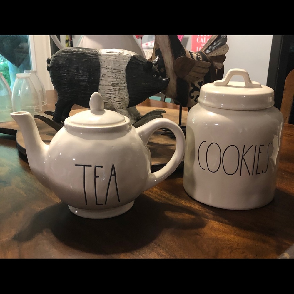 Rae Dunn Cookies Canister and Tea Pot